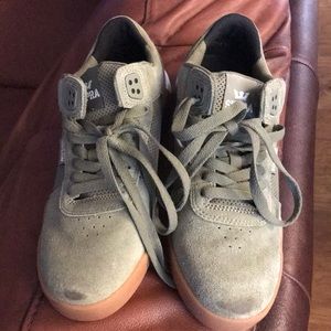 Supra-Army green suede